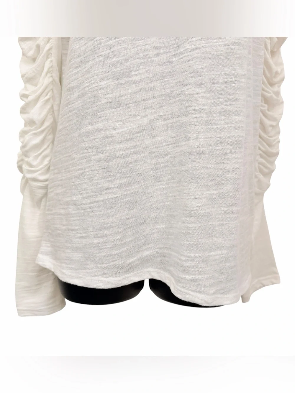Free People We The Free White Ruched Sleeve Long Sleeve Top Small NWT